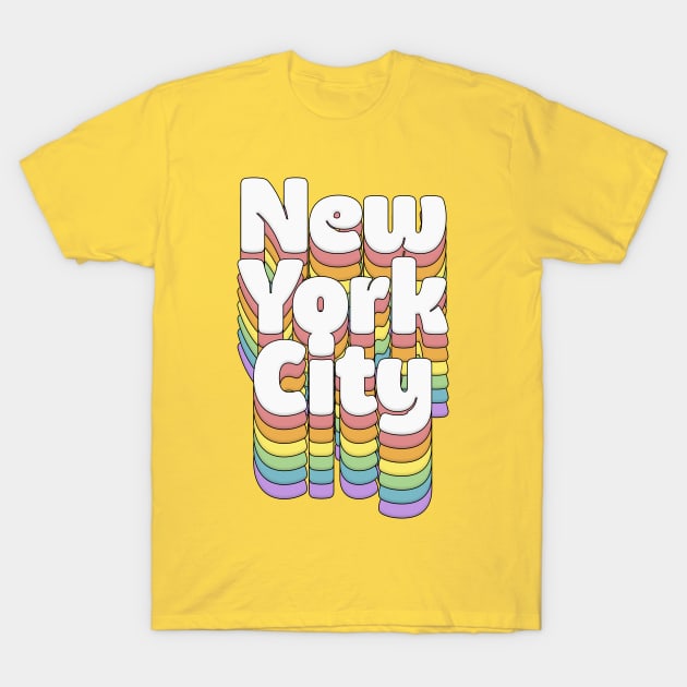 New York City // Retro Typography Design T-Shirt by DankFutura